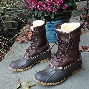 L.L. bean shearling lined duck boots